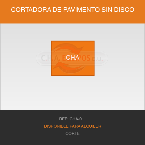 Cortadora de pavimento sin disco