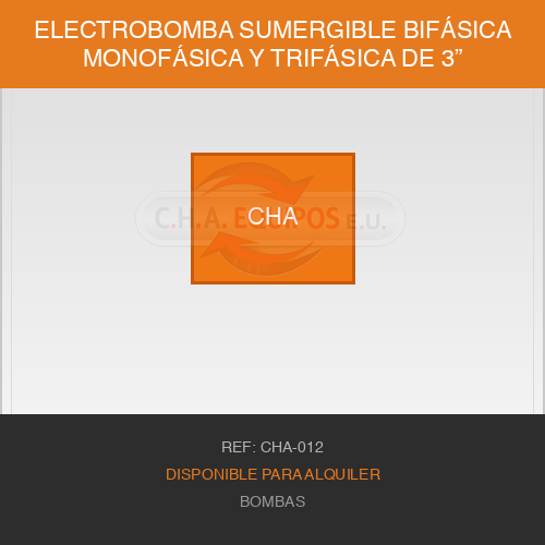 Electrobomba sumergible monofásica bifásica y trifásica de 3”