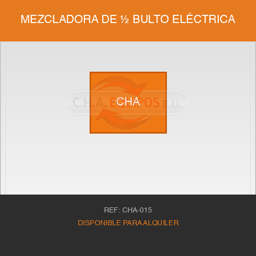 Mezcladora de ½ bulto eléctrica