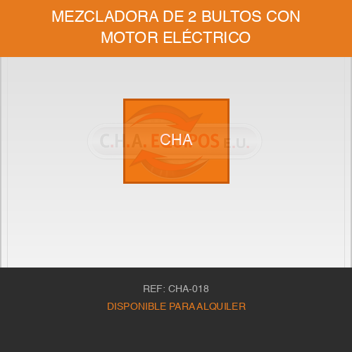 Mezcladora de 2 bultos con motor eléctrico