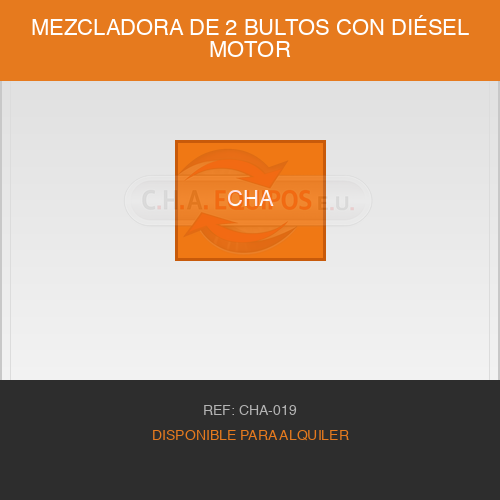 Mezcladora de 2 bultos con motor Diésel