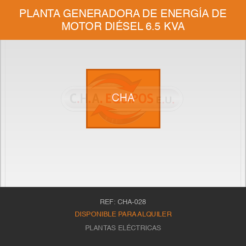 Planta generadora de energía motor Diésel de 6.5 KVA