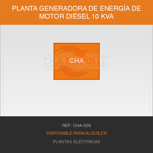Planta generadora de energía motor Diésel de 10 KVA