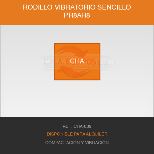 Rodillo vibratorio sencillo PR8AH8